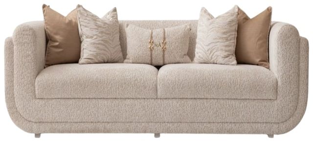 Michael Amini® Savannah Breeze Cashmere Bright Gold Standard Sofa-2