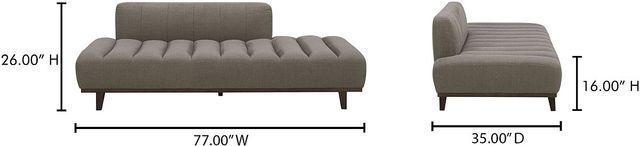 Moe's Home Collection Bennett Soft Taupe Daybed-2