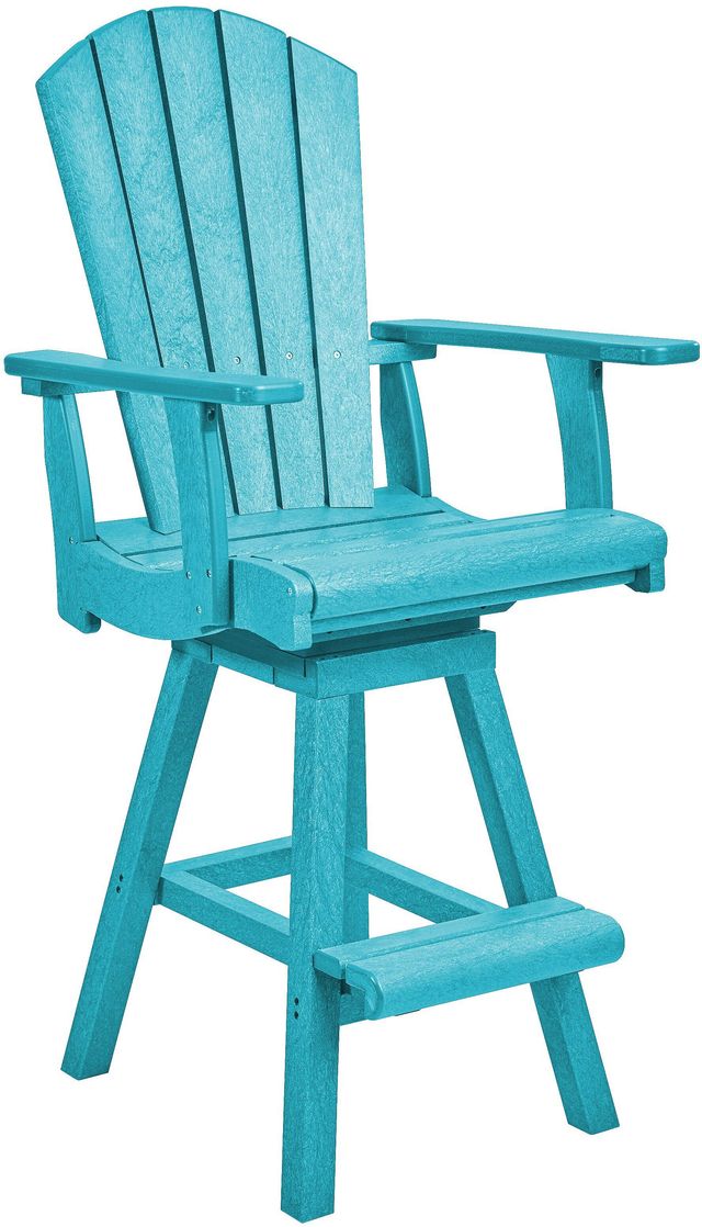 C R Plastics Generation Line Turquoise Swivel Pub Chair-0