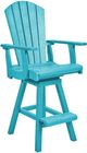 C R Plastics Generation Line Turquoise Swivel Pub Chair-0