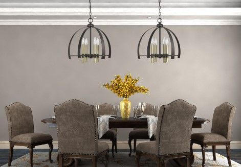 Cal® Lighting & Accessories Utica Antique Brass/Bronze Chandelier-1