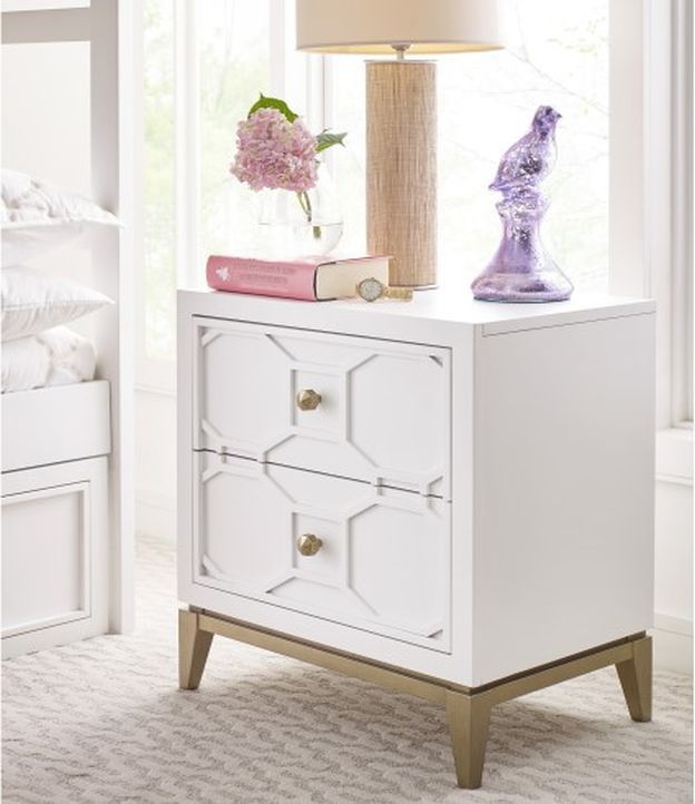 Legacy Kids Teen Chelsea by Rachael Ray White Youth Nightstand with Lattice-1