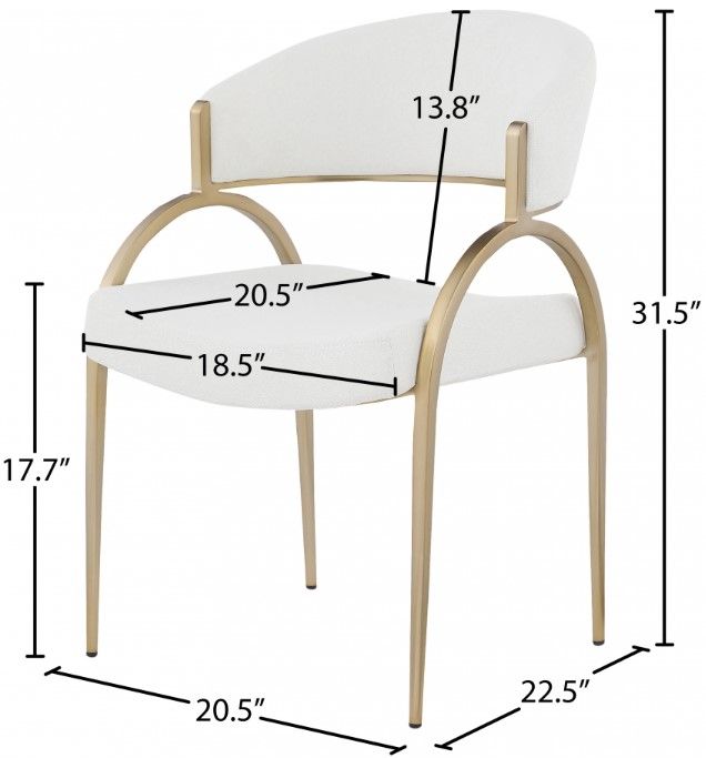 Meridian Furniture Privet Cream Upholstered Dining Chair-2