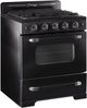 Unique® Appliances Classic Retro 30" Midnight Black Freestanding Gas Range-2