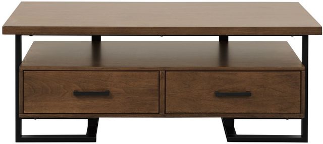 Homelegance® Sedley Walnut Cocktail Table with Black Metal Framework -2