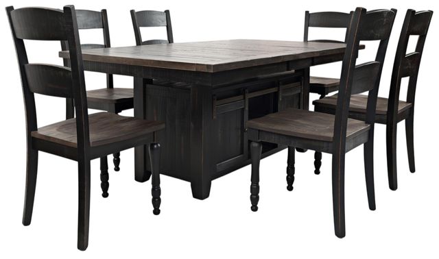 Jofran Inc. Madison County 7-Piece Vintage Black 42" Dining Set-0