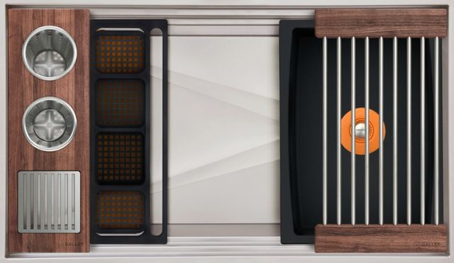 The Galley® American Black Walnut Ideal ThinTop™ WashStation™ 3S-0
