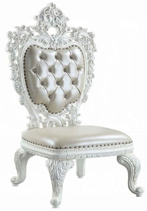 ACME Furniture Vanaheim Antique White/Beige Dining Side Chair-0