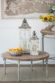 A & B Home Evelyn 2-Piece Whitewashed Enclosed Lantern with Handle Set-4