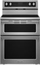 KitchenAid® 30" Stainless Steel Free Standing Electric Double Oven Range-1