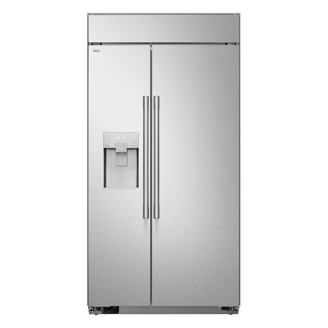 Signature Kitchen Suite 42 in. 25.6 Cu. Ft. Stainless Steel Built In Counter Depth Side-By-Side Refrigerator