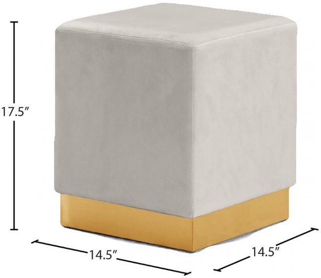 Meridian Furniture Jax Cream Upholstered Stool-1