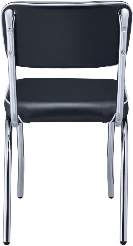 Coaster® Retro 2-Piece Black/Chrome Side Chairs-3