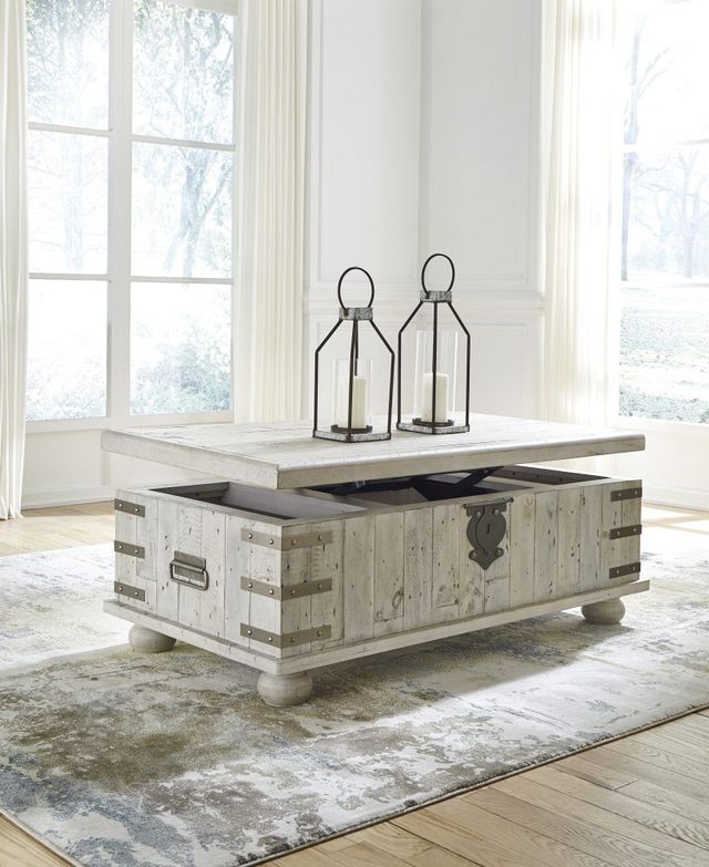 Signature Design by Ashley® Carynhurst Whitewash Gray Lift Top Coffee Table-4