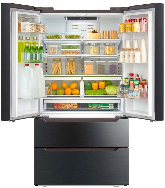 Midea® 22.5 Cu. Ft. Black Stainless Steel Counter Depth French Door Refrigerator-3
