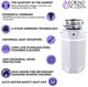 FORNO ACQUA® BrightDIAMOND 0.75 HP Continuous Feed Moonstone Garbage Disposal with Surround LED and Integrated Air Switch-5
