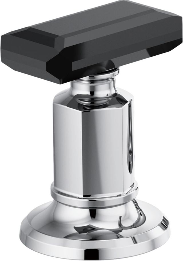 Brizo Invari® Polished Chrome Widespread Lavatory Knob Handle Kit with Black Crystal Accent-0