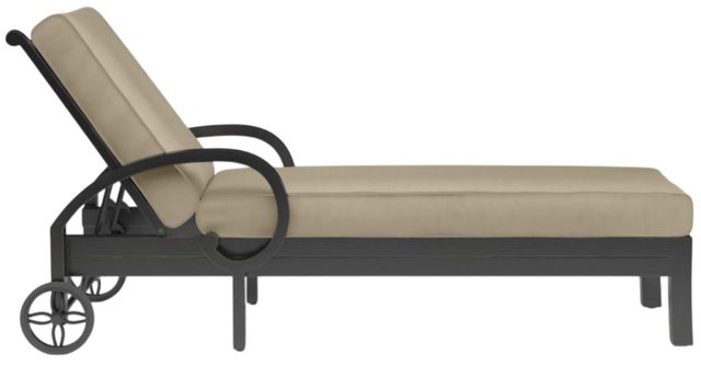 Sunset West Monterey Old World Copper Aluminum Outdoor Single Chaise with Linen Stone Cushion-1