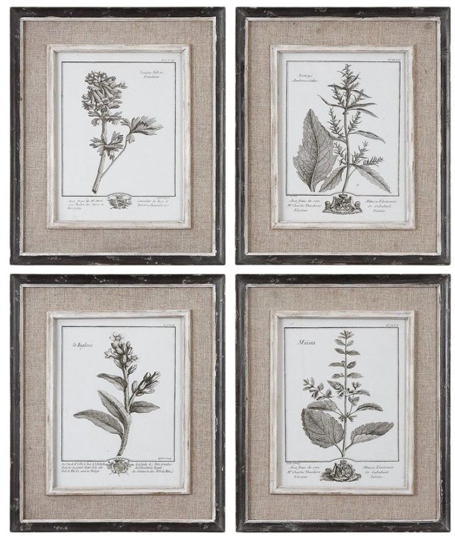 Uttermost® 4-Piece Casual Gray Study Framed Prints Set-0