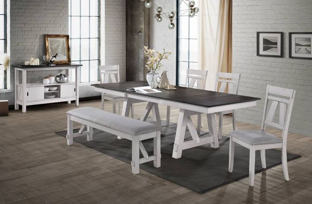 New Classic® Home Furnishings Maisie Light Gray/White Bench-1