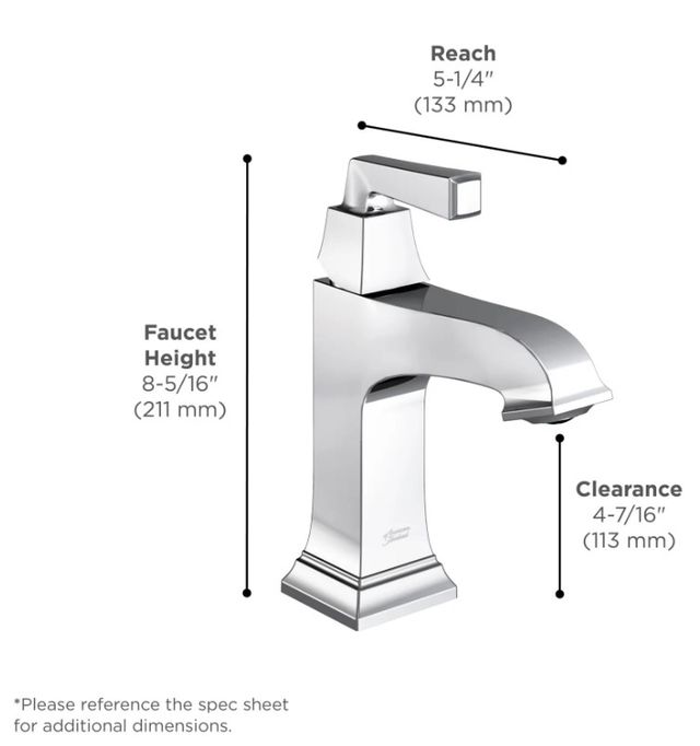 American Standard Town Square® S Brushed Cool Sunrise Single Hole Single-Handle Bathroom Faucet with Lever Handle-2