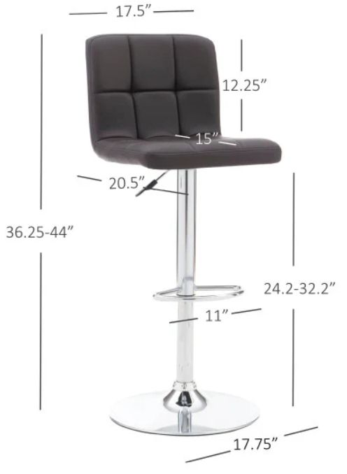 Powell® Brandt Chocolate Adjustable Stool-2