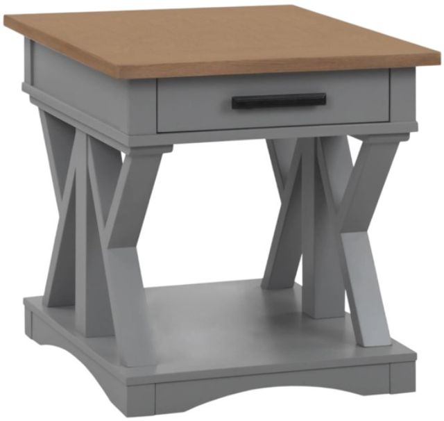 Parker House® Americana Modern Weathered Natural End Table with Dove Base-0