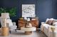 A & B Home Blue/Cream Claudia Garden Hand Painted Wall Art-5