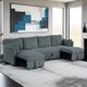 Furniture of America® Denholme Dark Gray U-Sectional with Pull Out-0