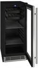 U-Line® Stainless Steel 15" Reversible Hinge Beverage Center-1