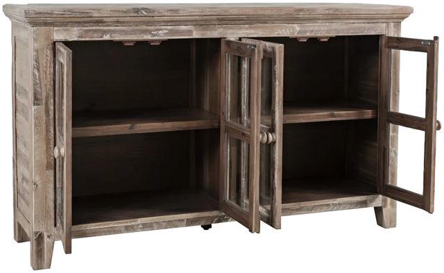 Jofran Inc. Rustic Shores Gray Wash 4-Door Low Accent Cabinet-3
