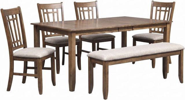 Liberty Furniture Santa Rosa II 6-Piece Antique Honey/Gray Rectangular Dining Set-0