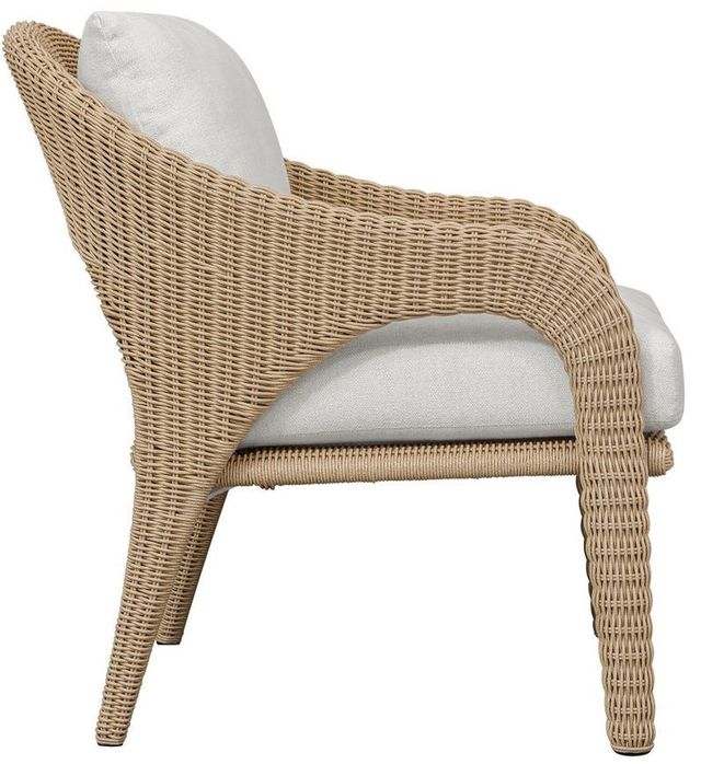 Uttermost® Kavali Honey/Oyster White Wicker Indoor-Outdoor Lounge Chair with Cushion-4