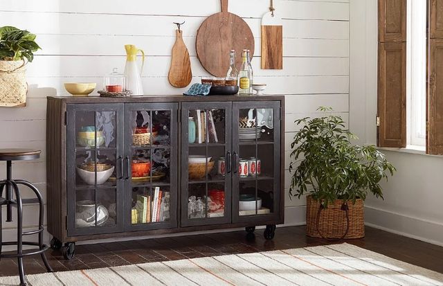 Hammary® Hidden Treasures Brown Trolley Door Cabinet-2