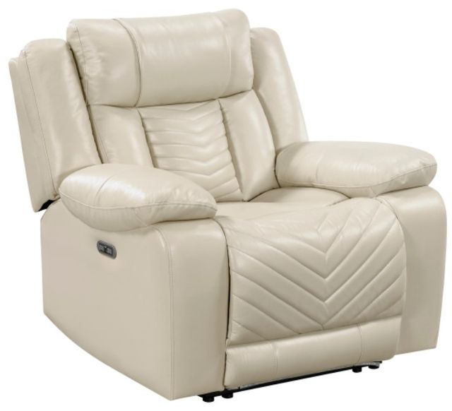 Homelegance® Huron Beige Power Recliner with Charging Ports-0