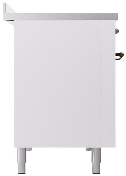 Ilve® Nostalgie II Series 48" White Pro Style Induction Range with Burnished Trim-2