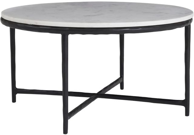Renwil® Rowena White Coffee Table with Matte Black Base-0