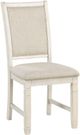 Mazin Furniture Asher Antique White/Beige Dining Room Side Chair-0