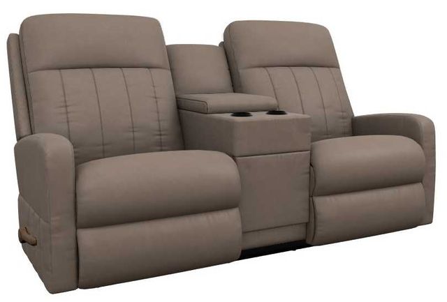 La-Z-Boy® Finley Stone Leather Manual Wall Reclining Loveseat with Console-0