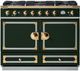 La Cornue CornuFé 110 43" Brand Hatch Green Pro Style Dual Fuel Range with Polished Brass Trim-0