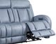 Leather Italia™ Cambria Quinn Blue Gray Power Reclining Fold Down Sofa with Lumbar-1