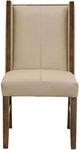 International Furniture Direct Silver Brown/Ivory Upholstered Leather Dining Side Chair-1