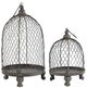 A & B Home Phineas 2-Piece Antique Bronze Hanging Wire Mesh Candle Holder Set-0