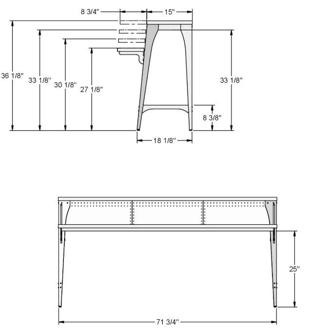 Amisco Customizable Elwood 72" Living Island Table-2