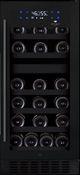 WineCell'R™ Black Pearl Series 15'' Black Built-In or Freestanding Undercounter Wine Cooler-0