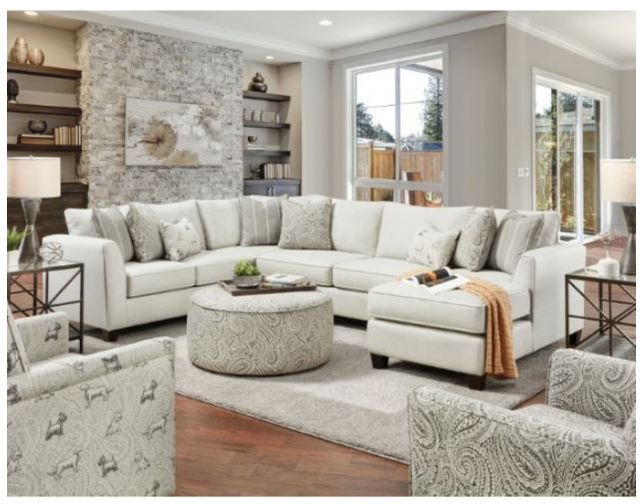 Furniture of America® Pocklington 4-Piece Ivory U-Shape Sectional-1