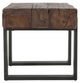Classic Home Duarte Rustic Brown 30" End Table with Black Base-2