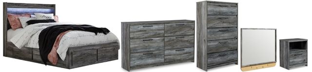 Signature Design by Ashley® Baystorm 5-Piece Gray King Storage Panel Bed Set-0