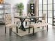 Furniture of America® Alfred 6-Piece Antique Black Dining Table Set with Ivory Bench -0