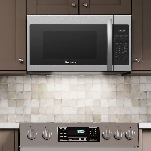 Kenmore® 1.7 Cu. Ft. Black and Stainless Steel Over the Range Microwave-4